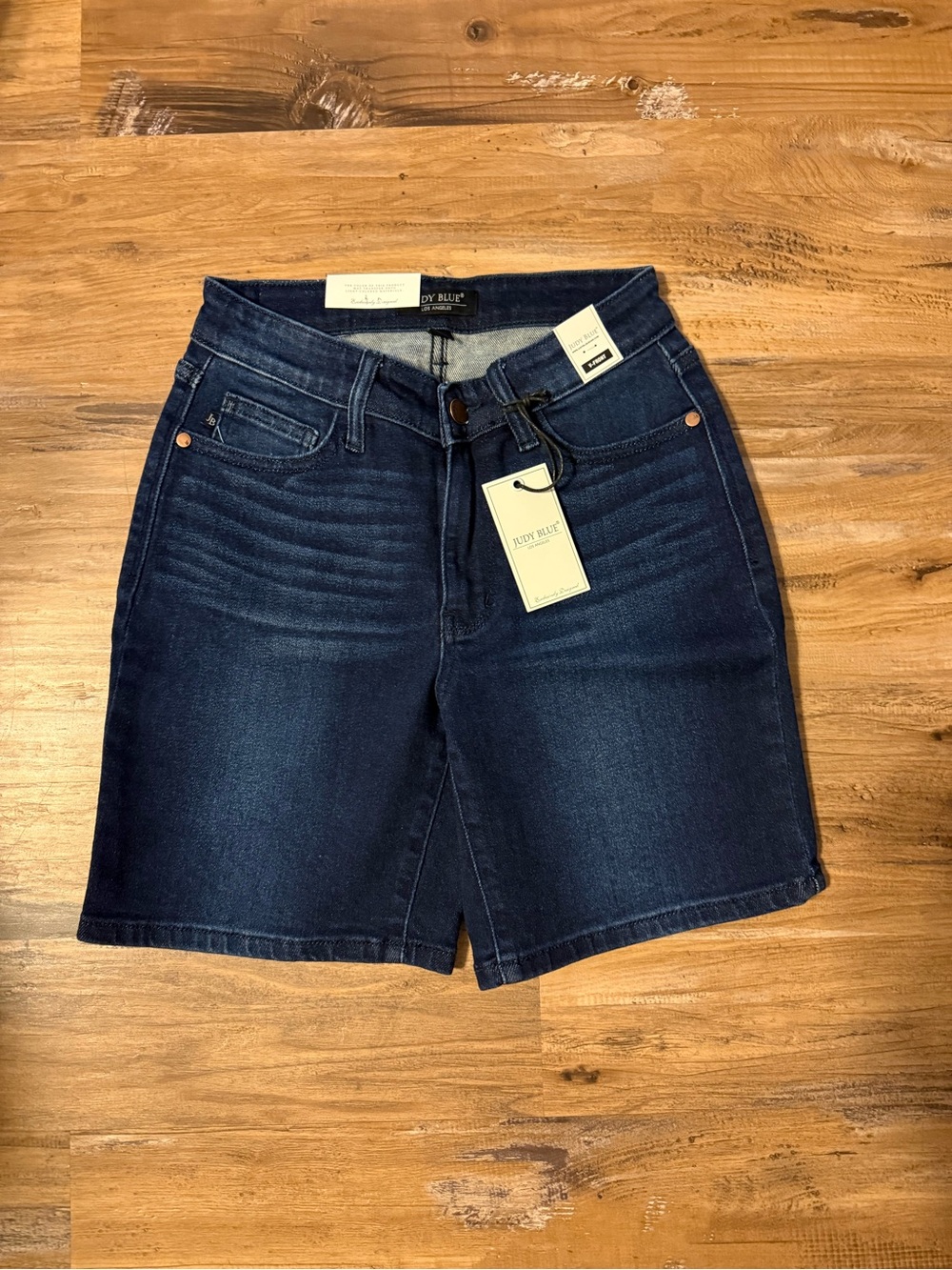 Judy Blue Navy Dark Wash Denim Bermuda Shorts